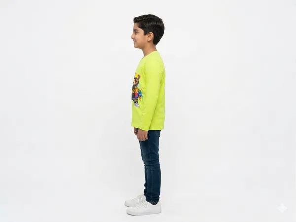 Neon_Green_100%_Cotton_Full_Sleeve_Graphic_Dtf_Print_T_Shirt_For_Boys