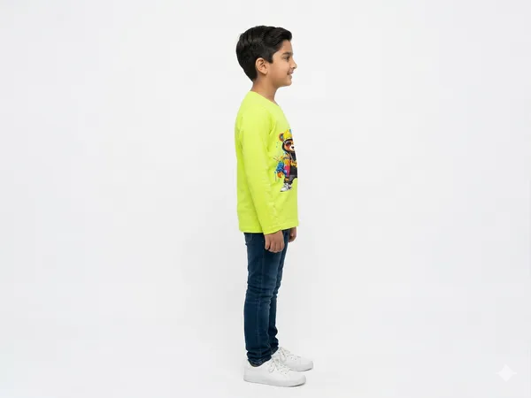 Neon_Green_100%_Cotton_Full_Sleeve_Graphic_Dtf_Print_T_Shirt_For_Boys