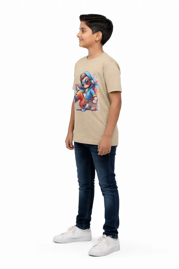 Beige_100%_Cotton_Graphic_Dtf_Print_T_Shirt_For_Boys