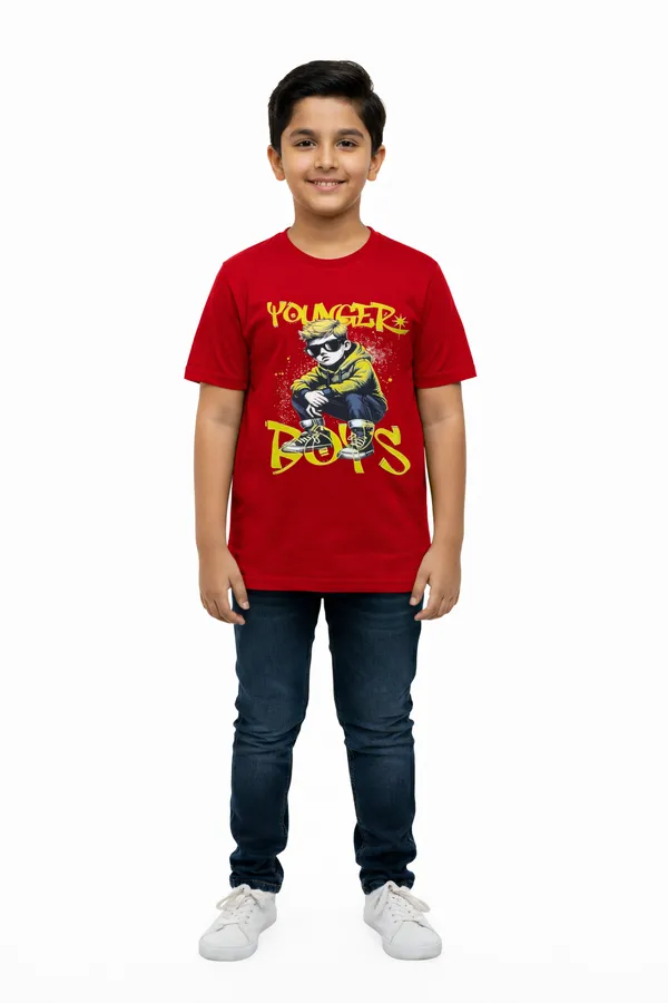 T-Shirt_Maroon_Cotton_Graphic_Dtf_Print_Crew_Neck__For_Boys