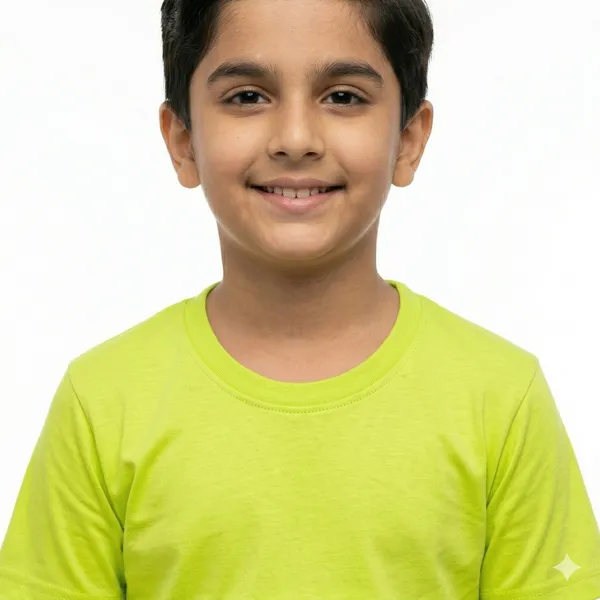 Neon_Green_Cotton_T_Shirt_Plain_For_Boys