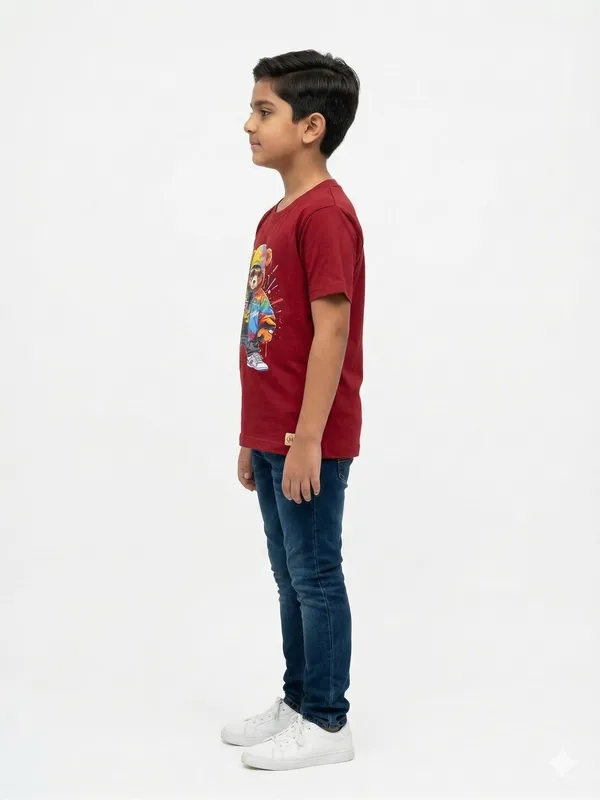 Maroon_100%_Cotton_Graphic_Dtf_Print_T_Shirt_For_Boys