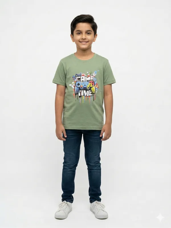 Light_Green_100%_Cotton_Graphic_Dtf_Print_T_Shirt_For_Boys