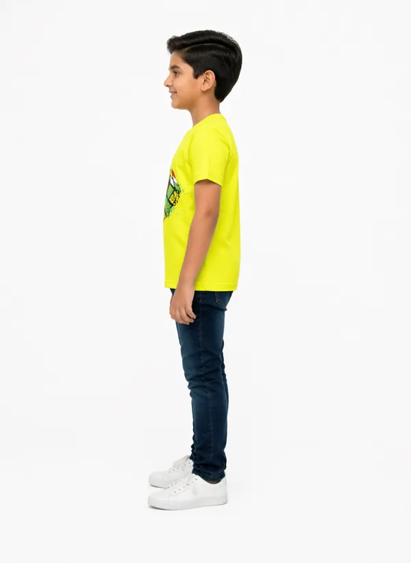 Neon_Green_Cotton_Rubik_Cube_Graphic_Print_T_Shirt_For_Boys