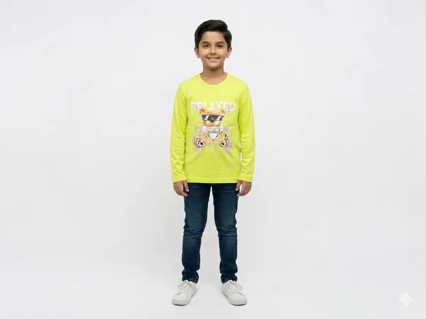 Neon_Green_Cotton_Graphic_Print_Full_Sleeve_Dtf_Print_T_Shirt_For_Boys
