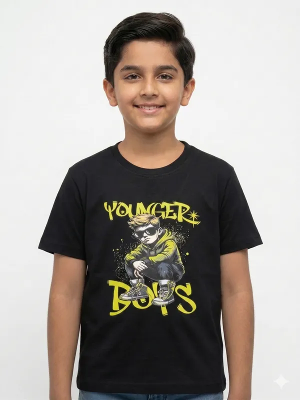 Black_100%_Cotton_Graphic_Dtf_Print_T_Shirt_For_Boys