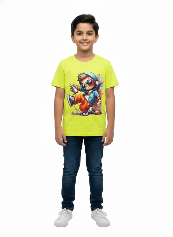 Neon_Green_Cotton_Regular_Fit_Graphic_Dtf_Print_T_Shirt_For_Boys