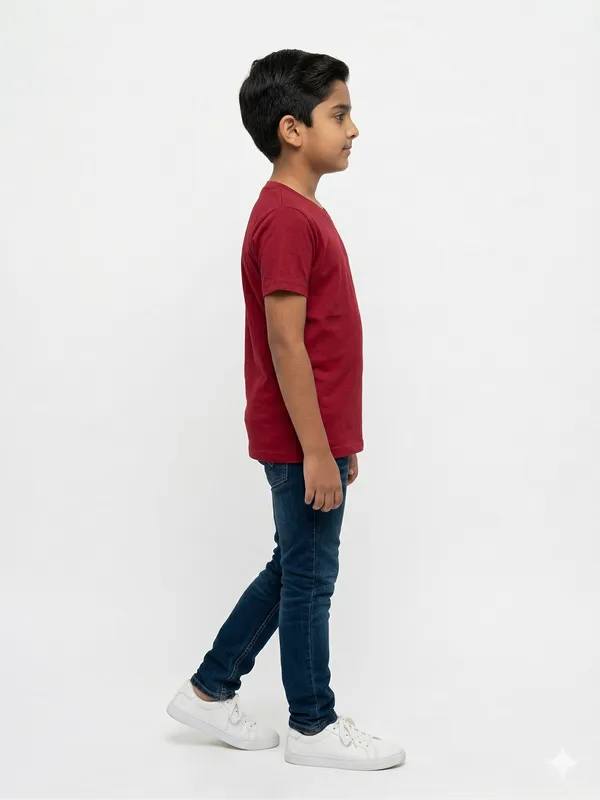 Maroon_Cotton_Regular_Fit_Half_Sleeve_T_Shirt_For_Boys