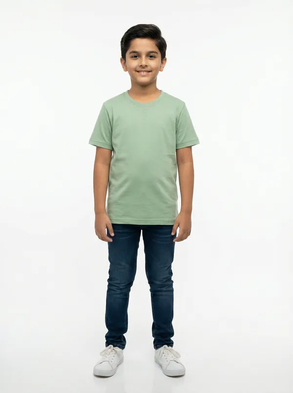 Light_Green_Cotton_Regular_Fit_Crew_Neck_T_Shirt_Plain_For_Boys