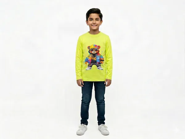 Neon_Green_100%_Cotton_Full_Sleeve_Graphic_Dtf_Print_T_Shirt_For_Boys