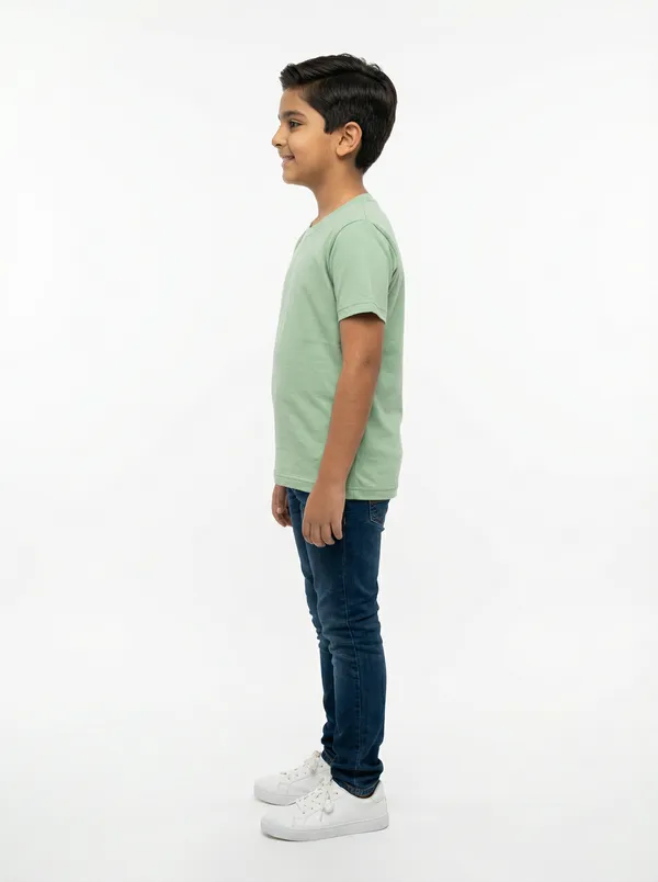 Light_Green_Cotton_Regular_Fit_Crew_Neck_T_Shirt_Plain_For_Boys