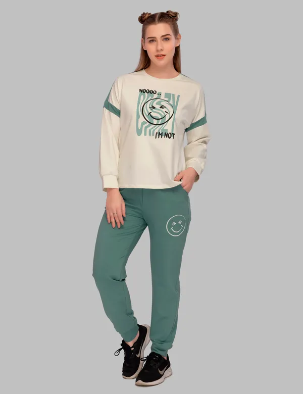 White_&_Sea_Green_Cotton_Smiley_Mama_acksuit_For_Mom