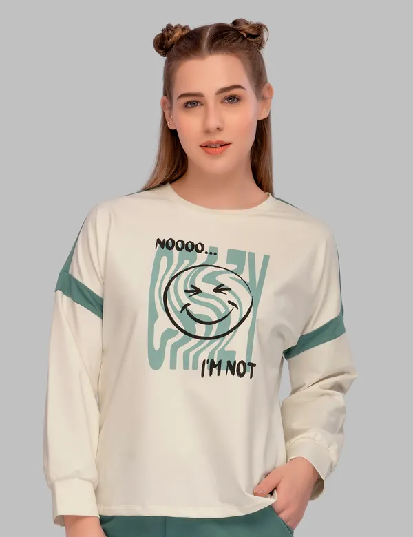 White_&_Sea_Green_Cotton_Smiley_Mama_acksuit_For_Mom