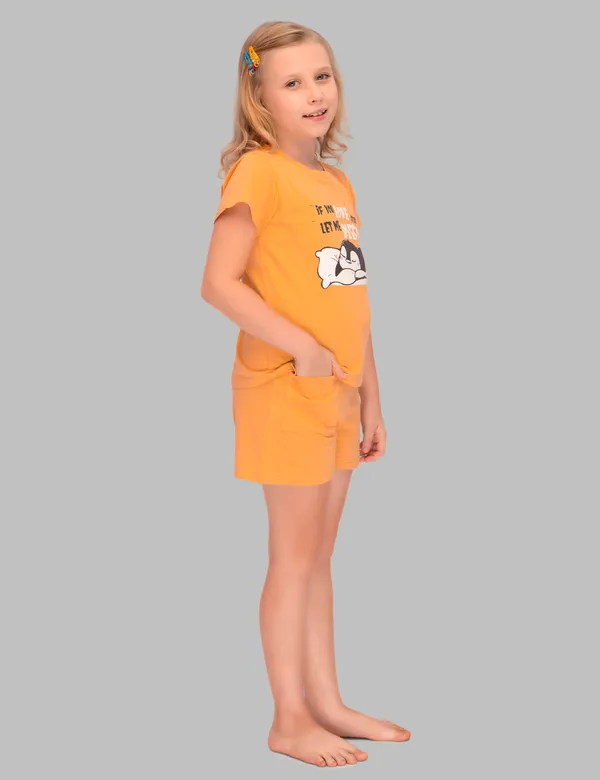 Orange_Printed_Shorts_Set_For_Girls