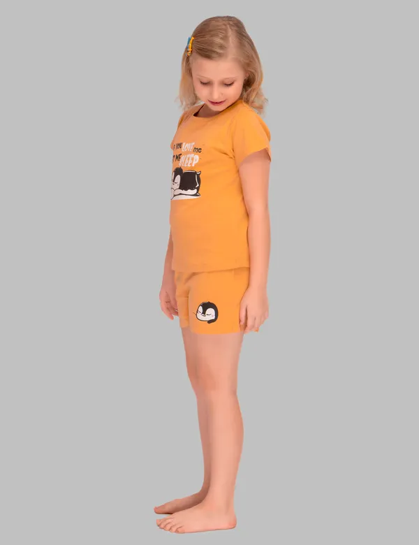Orange_Printed_Shorts_Set_For_Girls