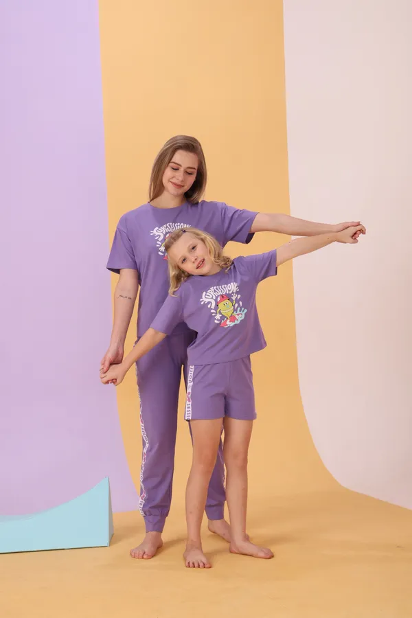 Purple_Cotton_Twinning_Top_Pajama_Set_For_Moms