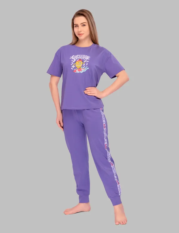 Purple_Cotton_Twinning_Top_Pajama_Set_For_Moms