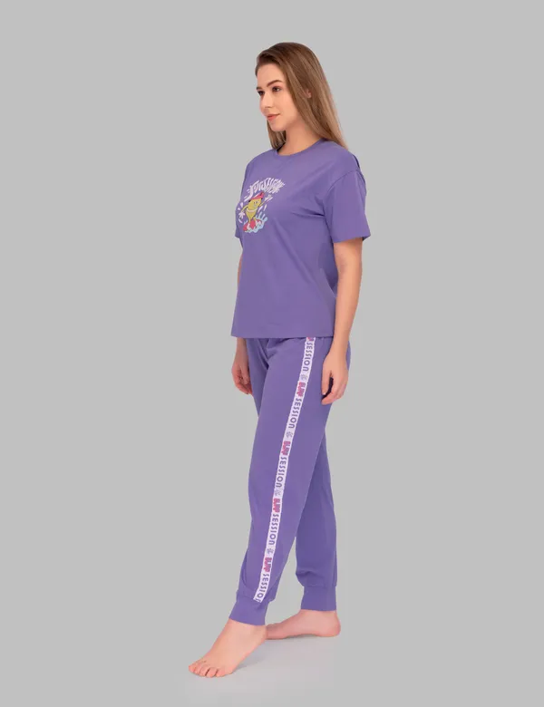 Purple_Cotton_Twinning_Top_Pajama_Set_For_Moms