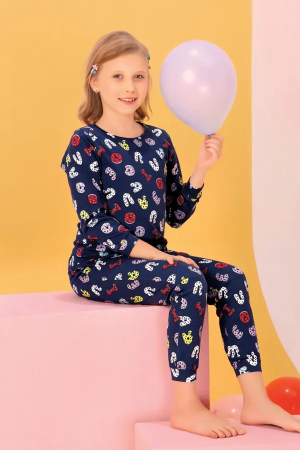 Navy_Blue_Alphabets_Fun_Cozy_Set_Top_Pajama_Set_For_Girls