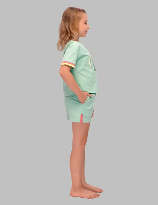 Teal_Bunny_And_Teddy_Shorts_Set_For_Girls