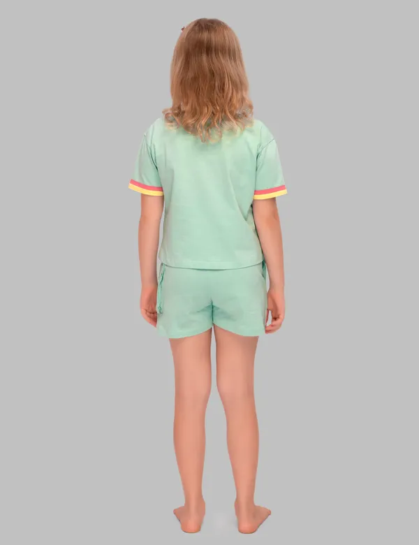 Teal_Bunny_And_Teddy_Shorts_Set_For_Girls