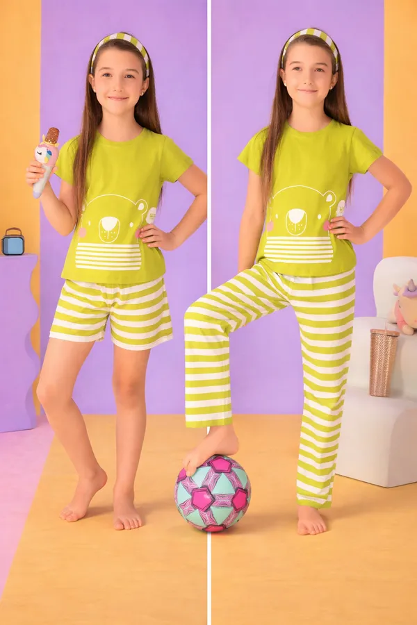 3_Piece_Nightsuits_Top_Pajama_Shorts_Sets_For_Girls