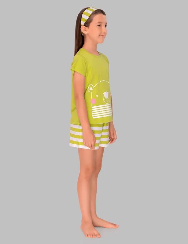 3_Piece_Nightsuits_Top_Pajama_Shorts_Sets_For_Girls
