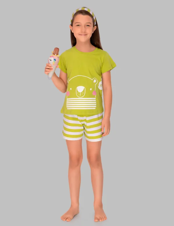 3_Piece_Nightsuits_Top_Pajama_Shorts_Sets_For_Girls