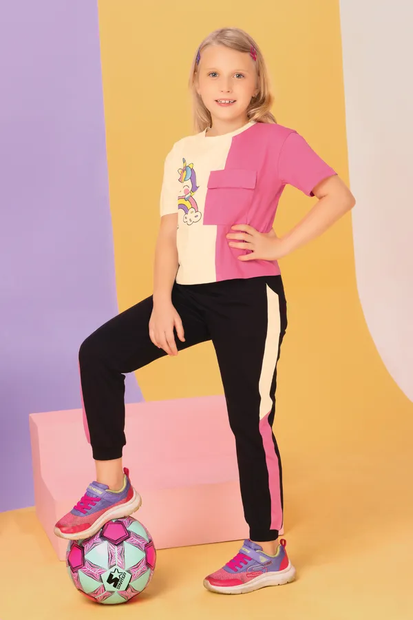 Unicorn_Print_Colour_Block_Top_And_Joggers_Sets
