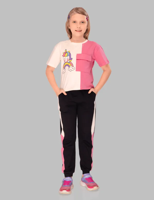Unicorn_Print_Colour_Block_Top_And_Joggers_Sets