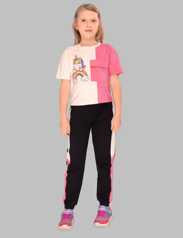 Unicorn_Print_Colour_Block_Top_And_Joggers_Sets