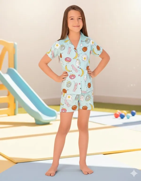 Fun_Doughnuts_Shirt_And_Shorts_Sets_For_Girls