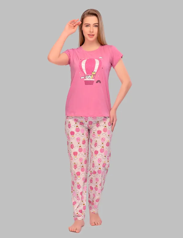 Pink_Cotton_Twinning_Top_Pajama_Set_For_Moms