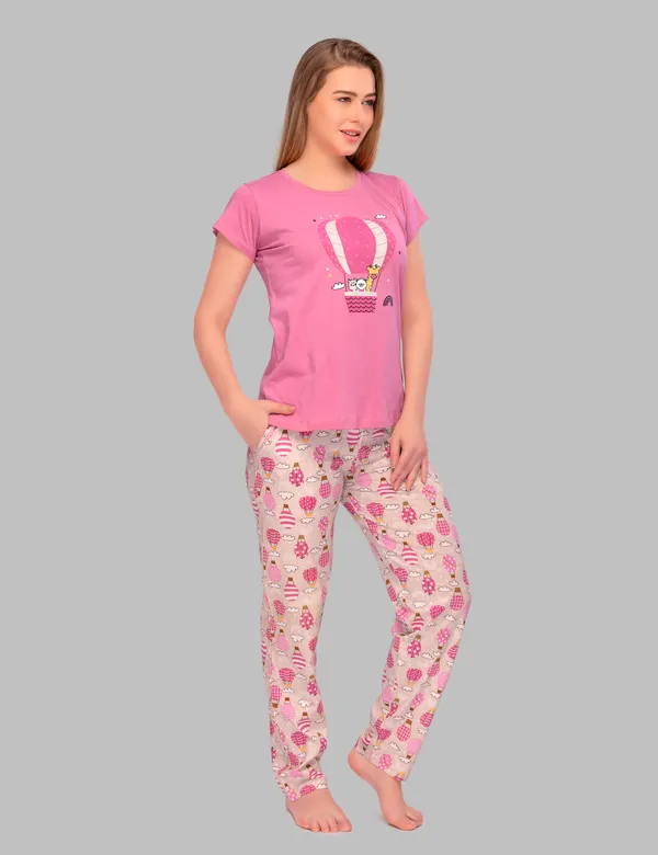 Pink_Cotton_Twinning_Top_Pajama_Set_For_Moms