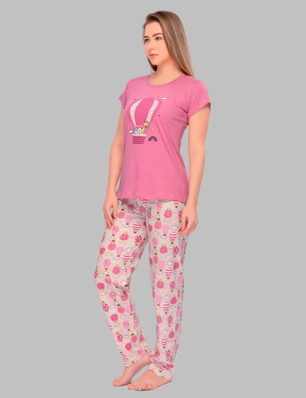 Pink_Cotton_Twinning_Top_Pajama_Set_For_Moms