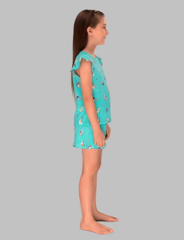 Colourful_Parrot_Shorts_Set_For_Girls