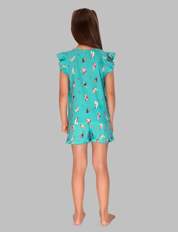 Colourful_Parrot_Shorts_Set_For_Girls