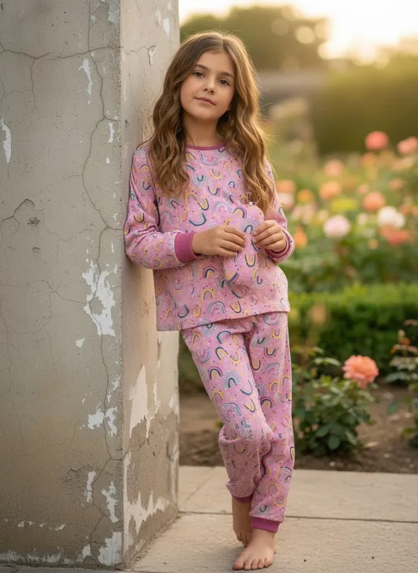 Rainbow_Cute_Cozy_Nightsuits_Top_Pajama_Set_For_Girls