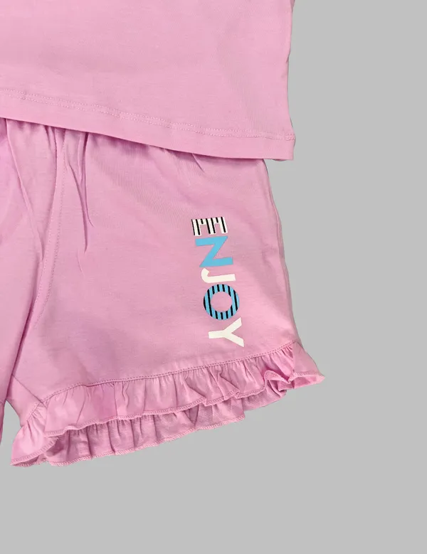 Pink_Back_Print_Teddy_Shorts_Set_For_Girls