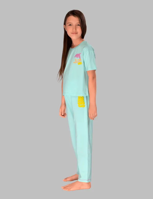 Dream_With_Dolphins_Top_Pajama_Sets_For_Girls