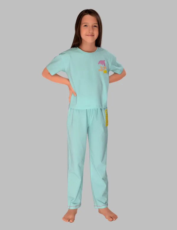 Dream_With_Dolphins_Top_Pajama_Sets_For_Girls