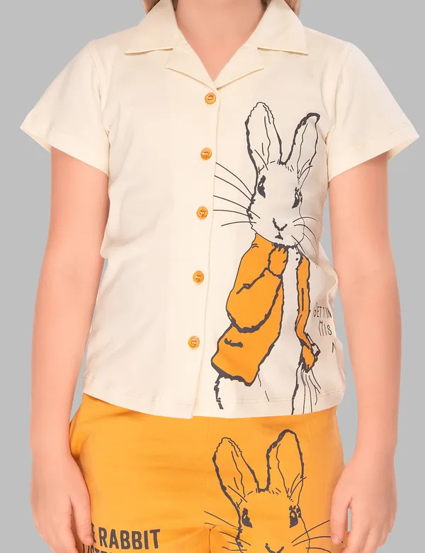Funny_Bunny_Shirt_And_Shorts_Sets_For_Girls