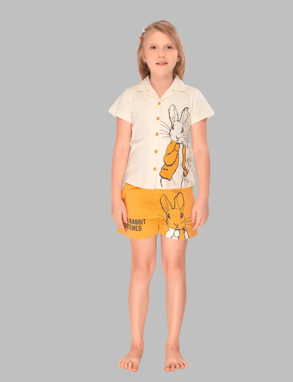 Funny_Bunny_Shirt_And_Shorts_Sets_For_Girls