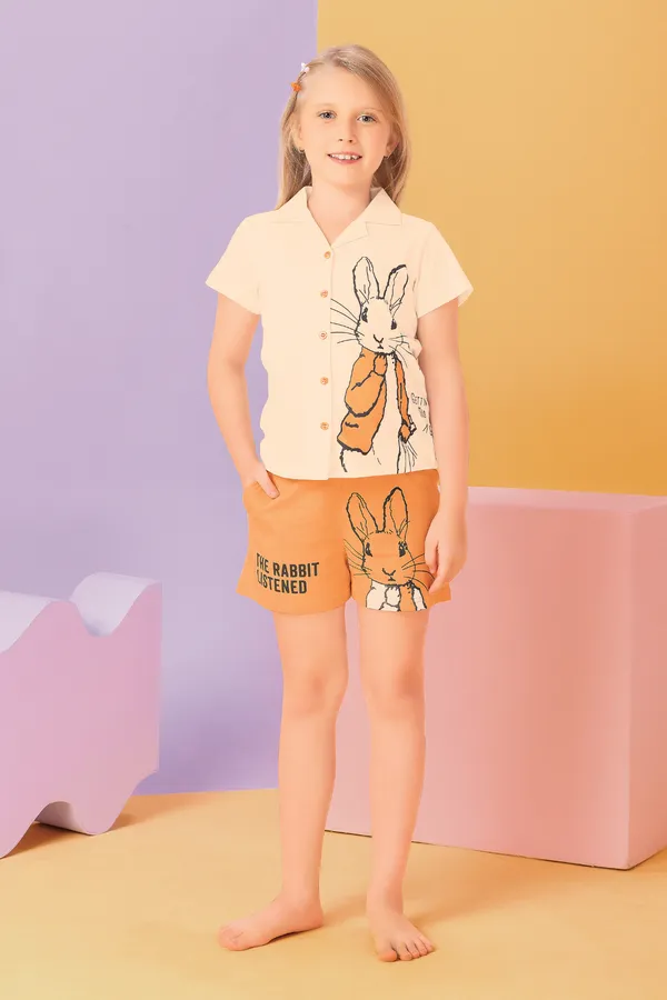 Funny_Bunny_Shirt_And_Shorts_Sets_For_Girls