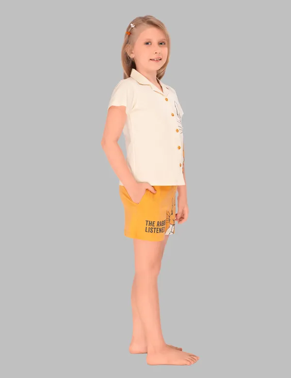 Funny_Bunny_Shirt_And_Shorts_Sets_For_Girls