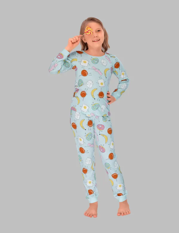 Fruit_Doughnuts_Cozy_Nightsuits_Top_Pajama_Set_For_Girls