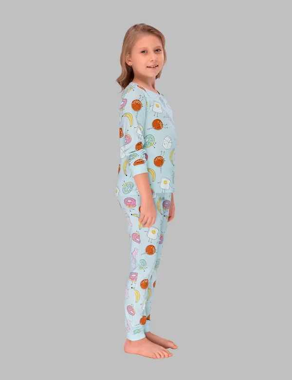 Fruit_Doughnuts_Cozy_Nightsuits_Top_Pajama_Set_For_Girls