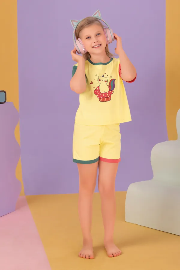 Colour_Block_Kitty_Shorts_Set_For_Girls