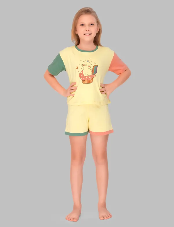 Colour_Block_Kitty_Shorts_Set_For_Girls