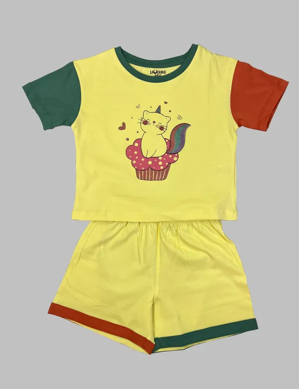 Colour_Block_Kitty_Shorts_Set_For_Girls